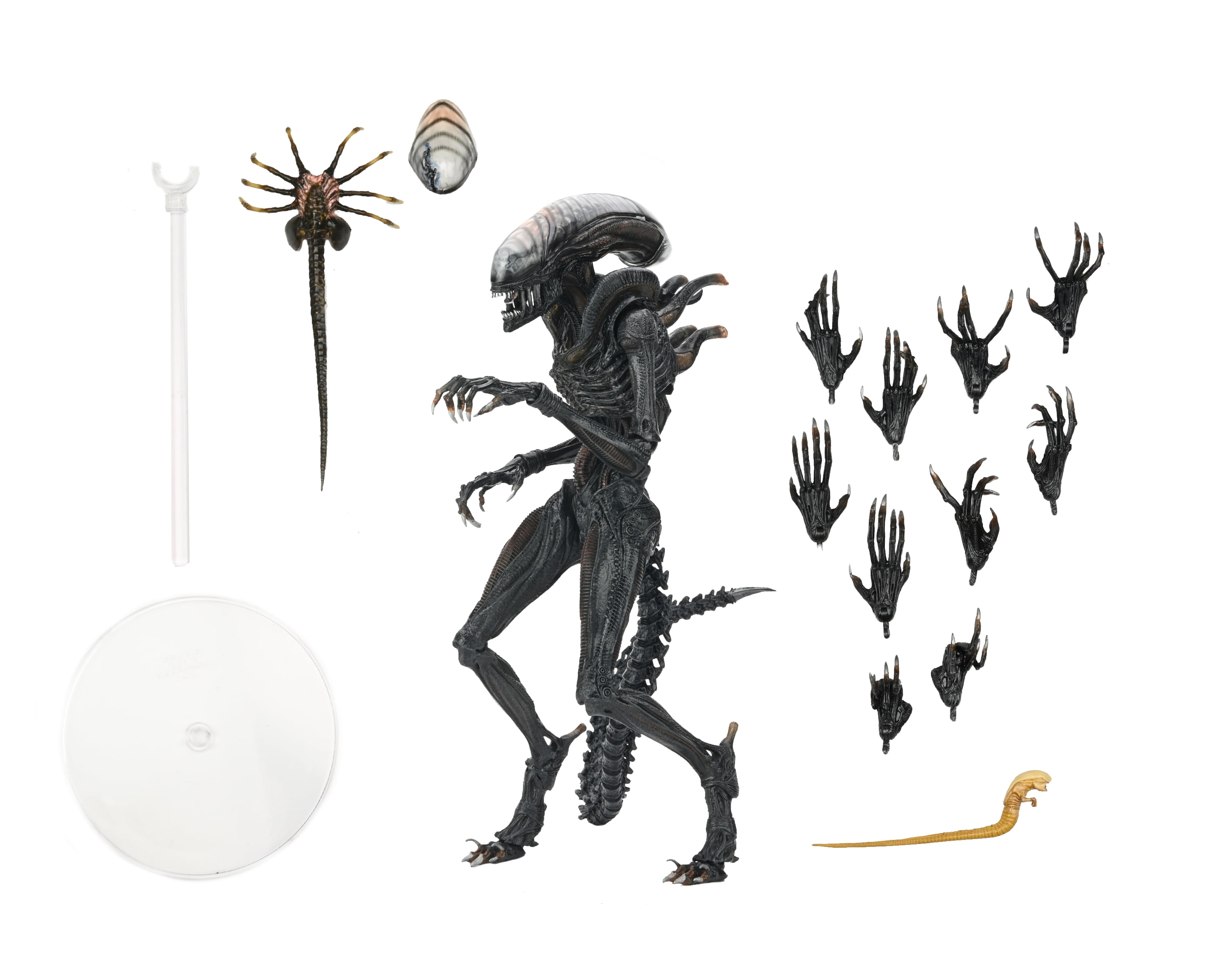 NECA Alien: Romulus Scorched Xenomorph Ultimate Action Figure with Interchangeable Hands and Facehugger (7")
