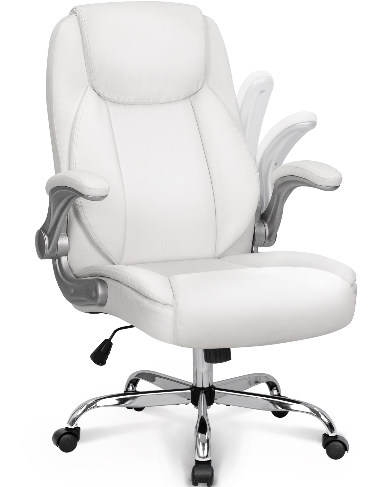 Neo Chair executive office chair cushioned 8 Hours Comfort, Heavy Duty Design, ergonomic back support flip-up armrest, White