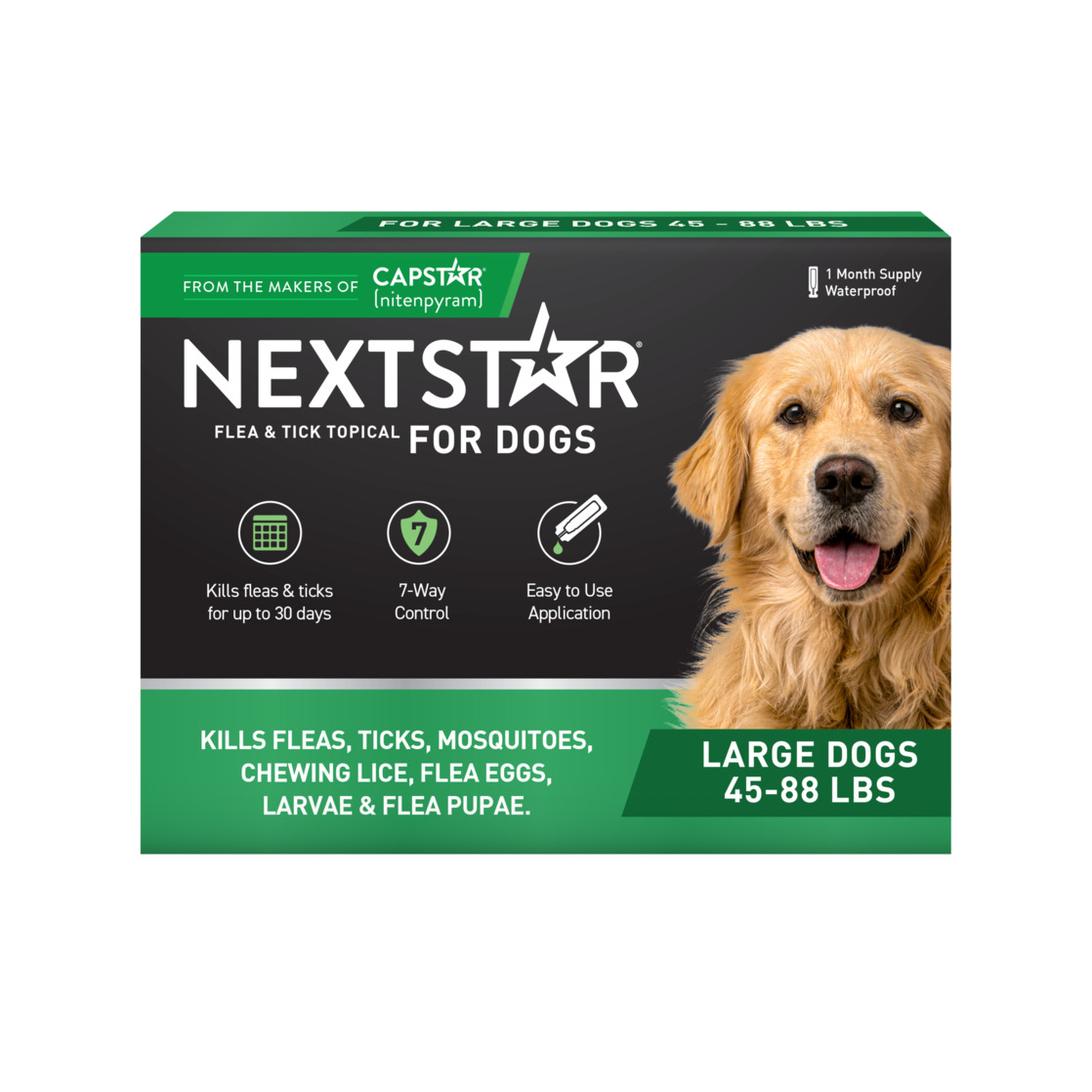 NEXTSTAR Flea & Tick Topical Prevention for Dogs 45-88 lbs, 1-Month Supply