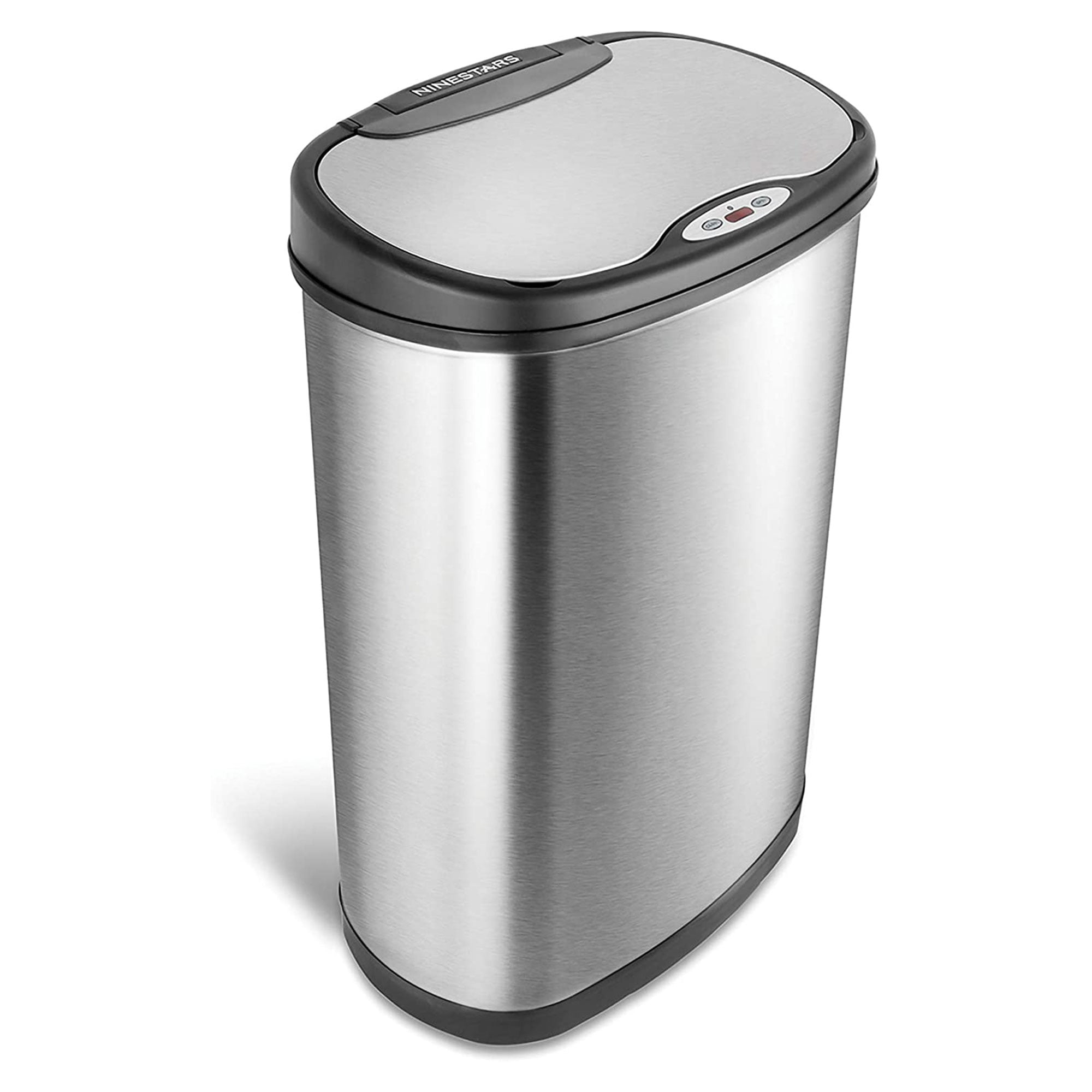 NINESTARS 13.2 Gallon Rectangular Motion Sensor Trash Can with Manual Mode