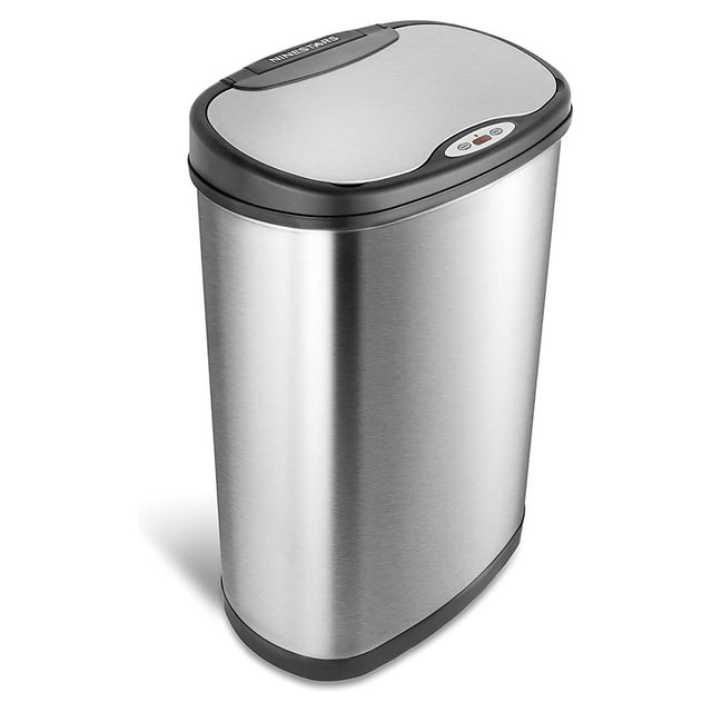 13.2 Gallon Silver Stainless Steel Touchless Motion Sensor Trash Can