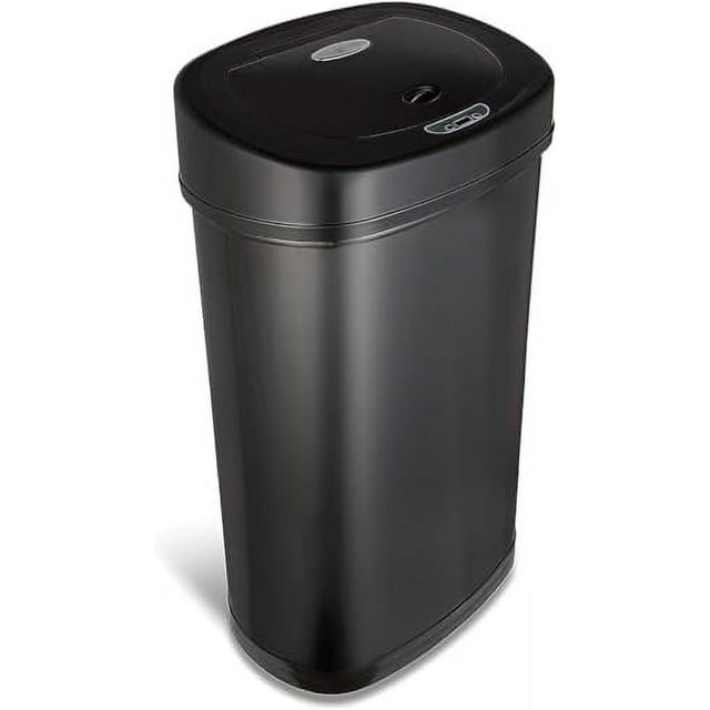 Nine Stars 13.2 Gallon Trash Can, Motion Sensor Kitchen Trash Can, Black Stainless Steel