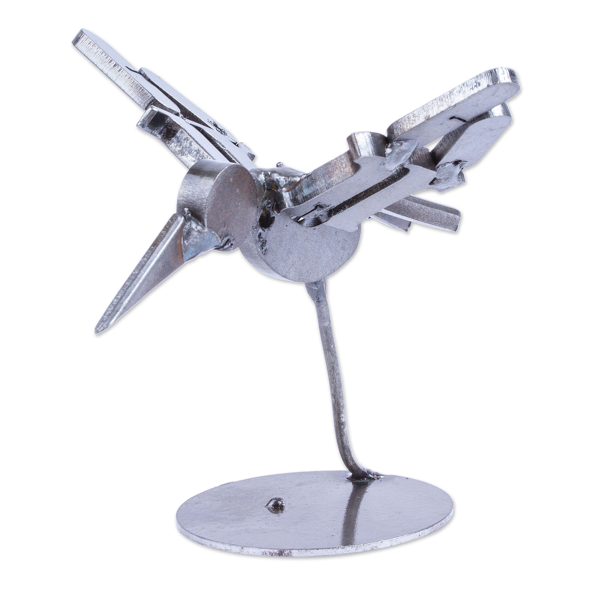 NOVICA Recycled scrap metal statuette, 'Powerful Flight'