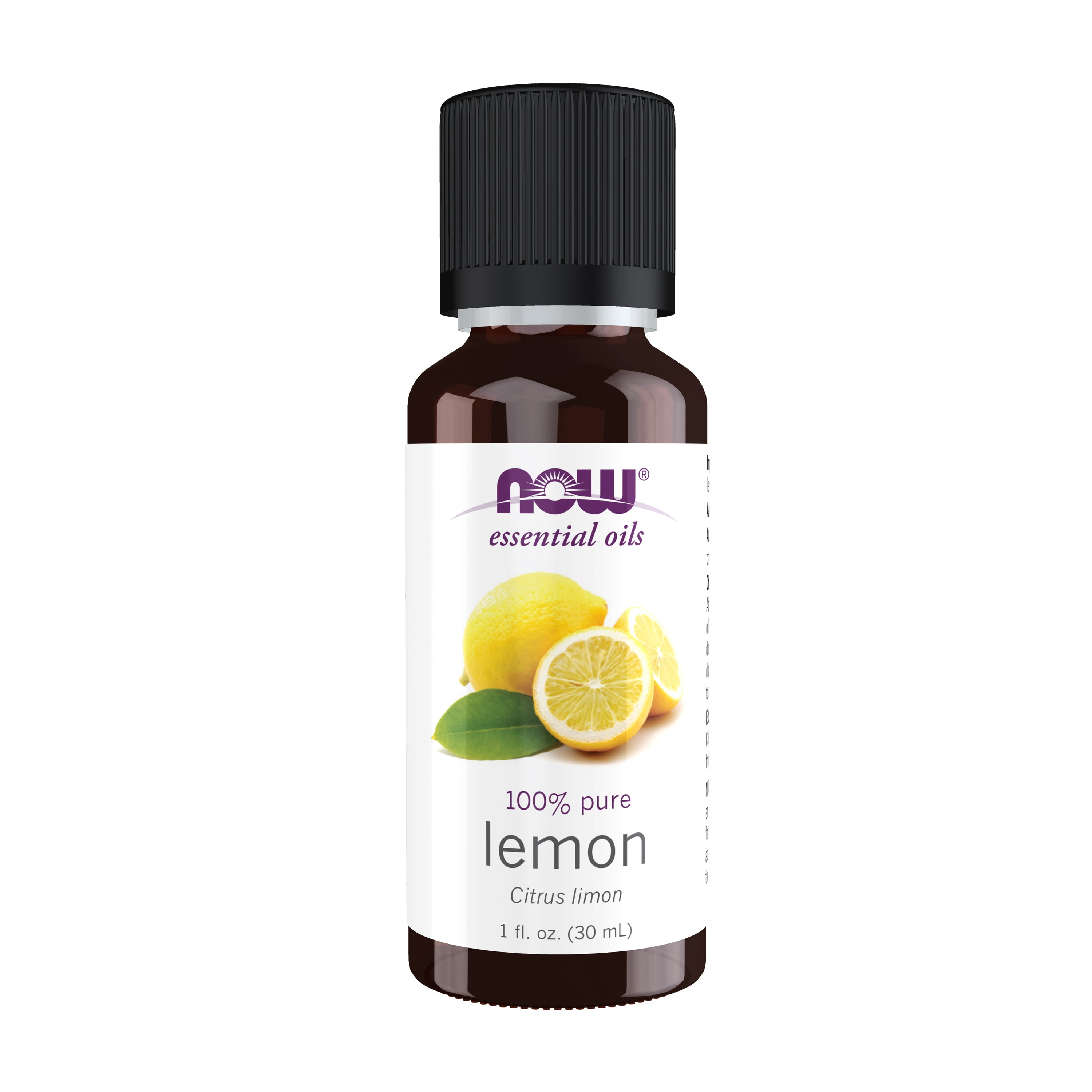 NOW Essential Oils, Lemon Oil, Cheerful Aromatherapy Scent, Cold Pressed, 100% Pure, Vegan, Child Resistant Cap, 1-Ounce