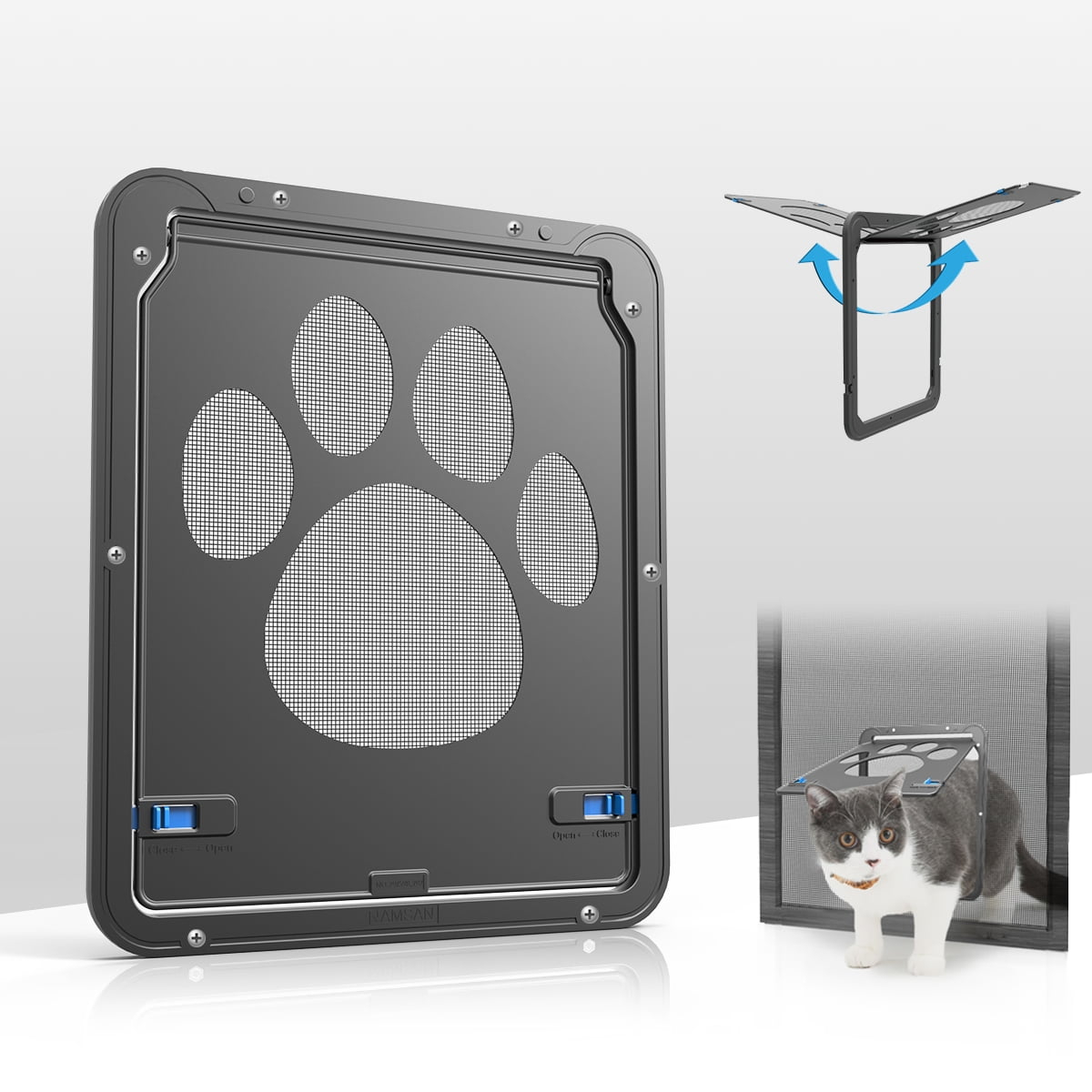 Namsan Pet Door Screen Door Inside Size 8 x 10 inches Screen Door for Cats Sliding Screen Magnetic Lockable