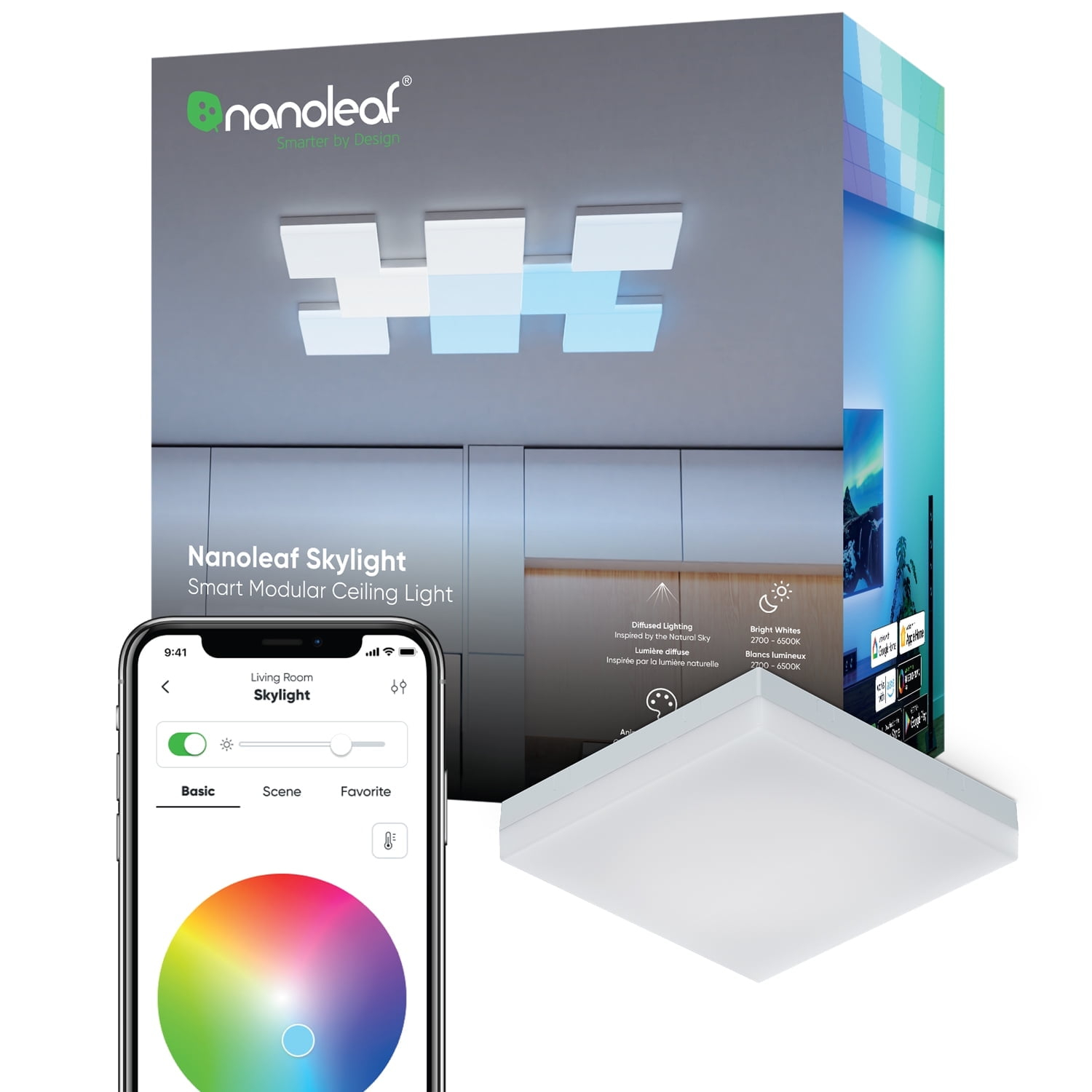 Nanoleaf Skylight Expansion Pack (1pk) – Smart LED Modular Color-Changing Ceiling Light