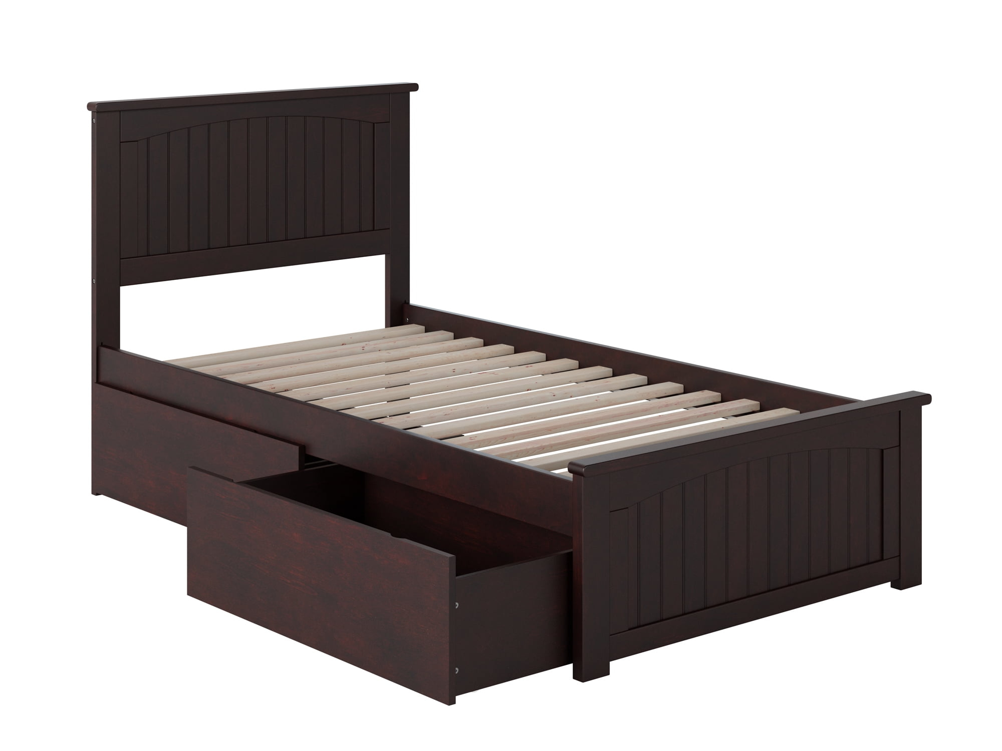 Nantucket Platform Bed with Matching Foot Board with 2 Urban Bed Drawers, Multiple Colors, Multiple Sizes