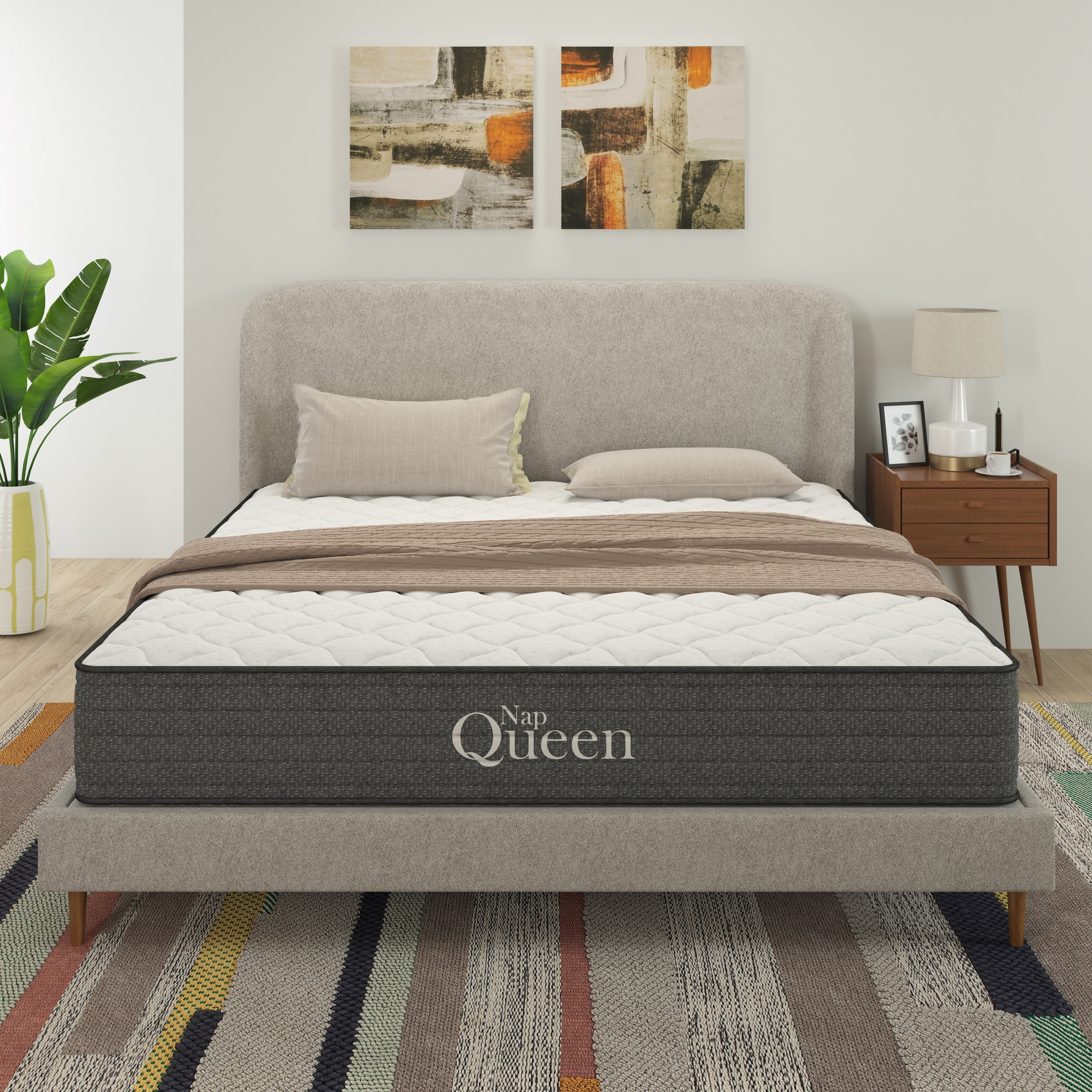 NapQueen Victoria 12" King, Hybrid of Cooling Gel Infused Memory Foam and Pocket Spring Mattress, Bed in a Box, Adult