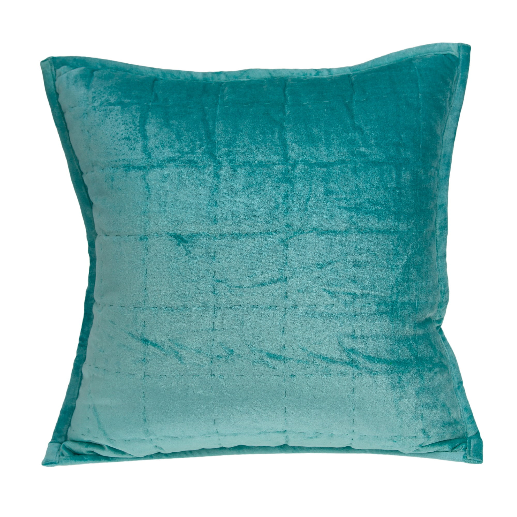 Nassau Collection 20” Aqua Handloom Quilted Throw Pillow