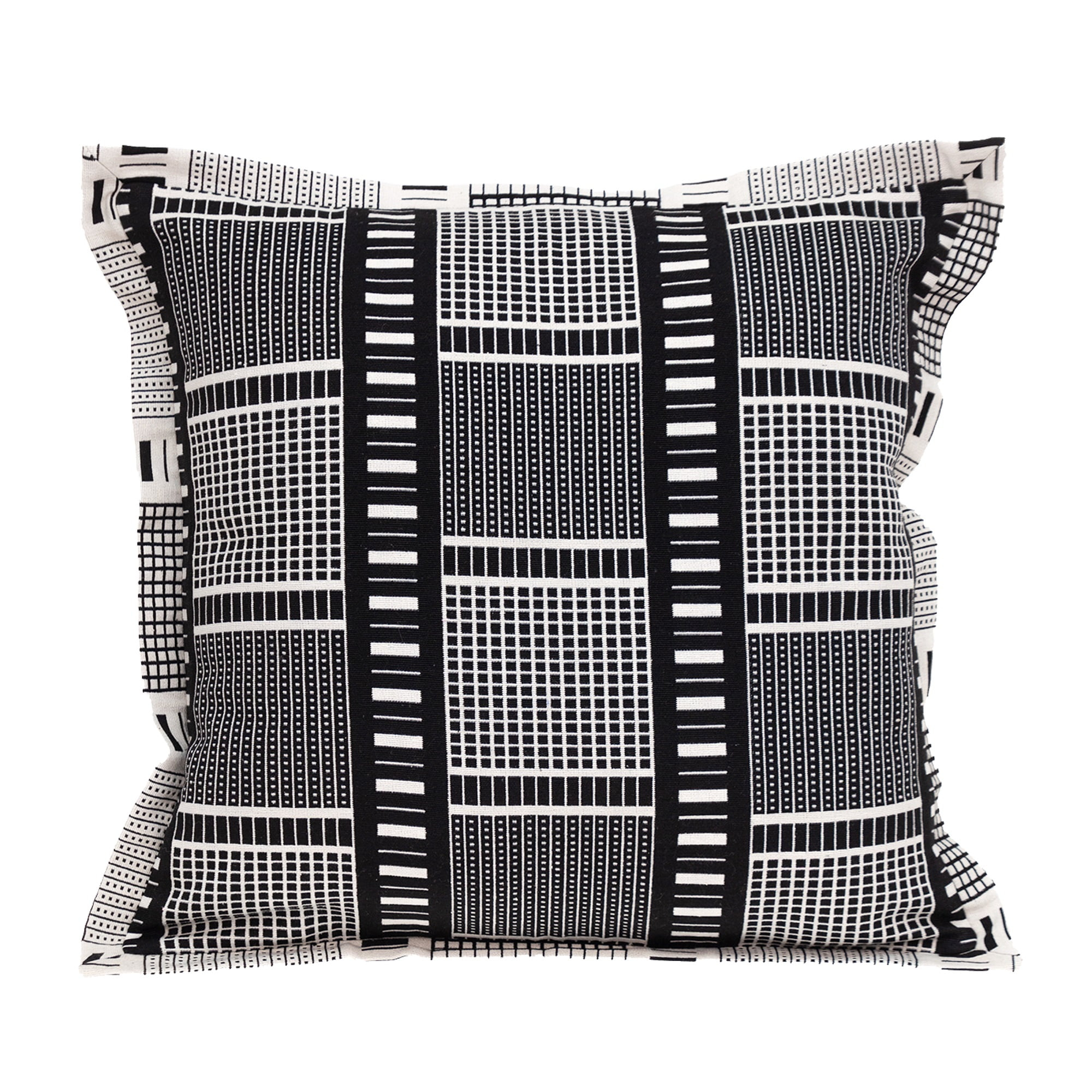 Nassau Collection 20" Black and Gray Geometric Patterned Throw Pillow