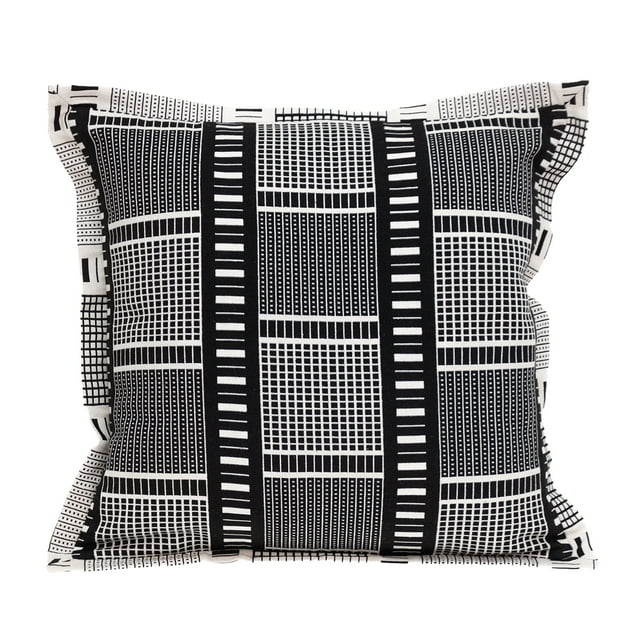 Nassau Collection 20" Black and Gray Geometric Patterned Throw Pillow