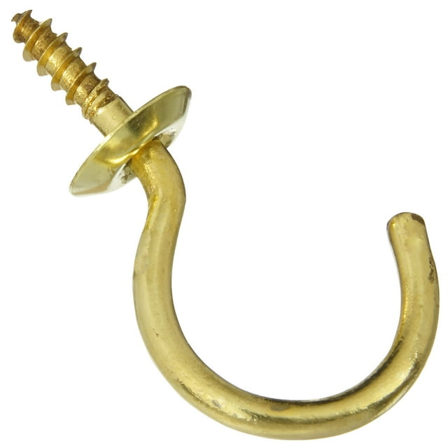 National Hardware Gold Solid Brass Cup Hook 15 lb 1 pk