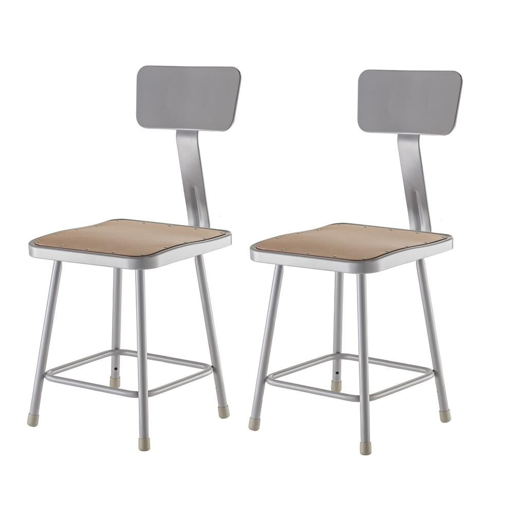 National Public Seating Backed Industrial Stool with Footring