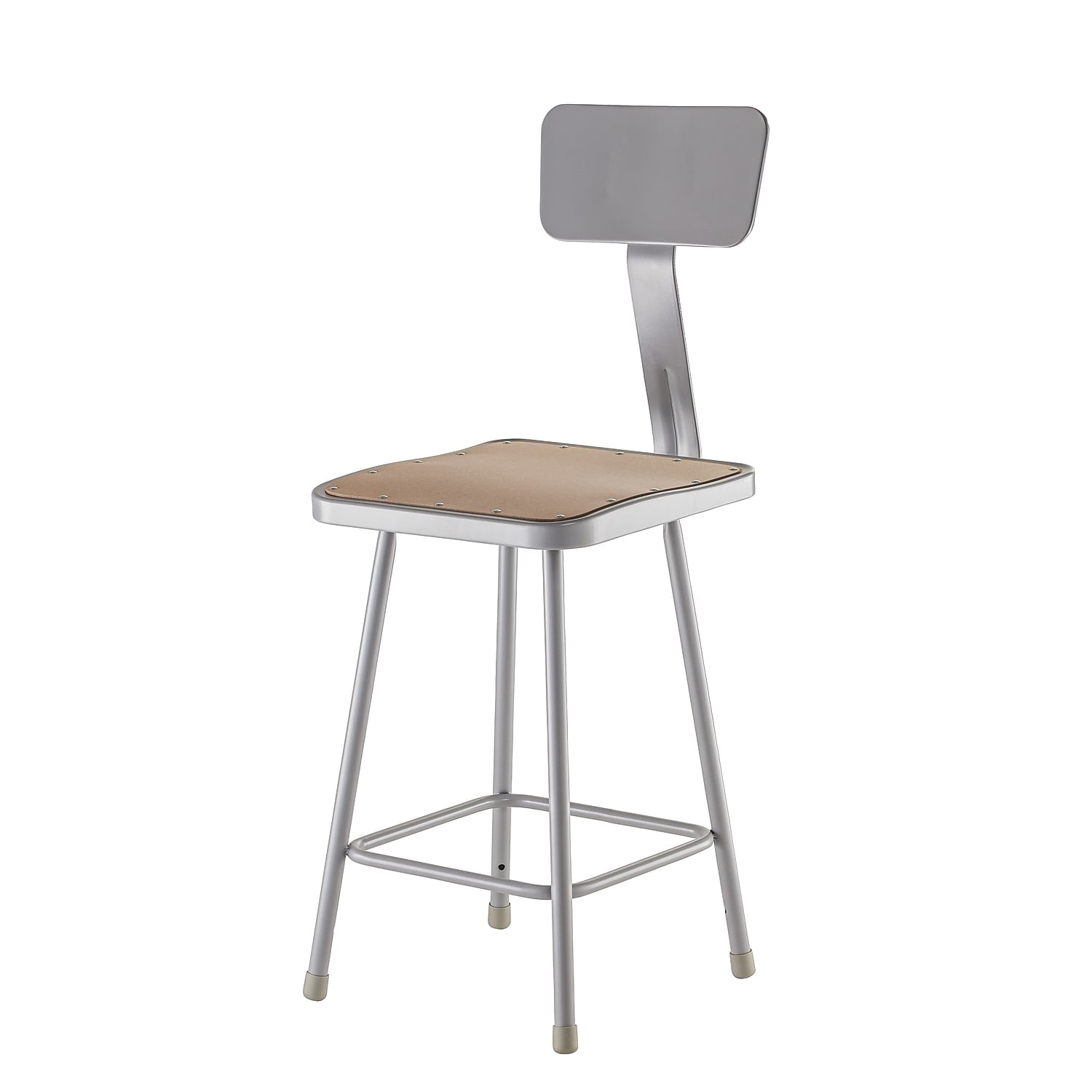 National Public Seating Backed Industrial Stool with Footring