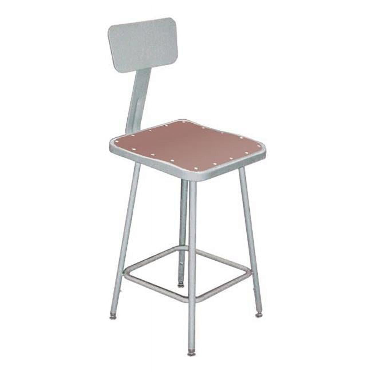 National Public Seating Backed Industrial Stool with Footring