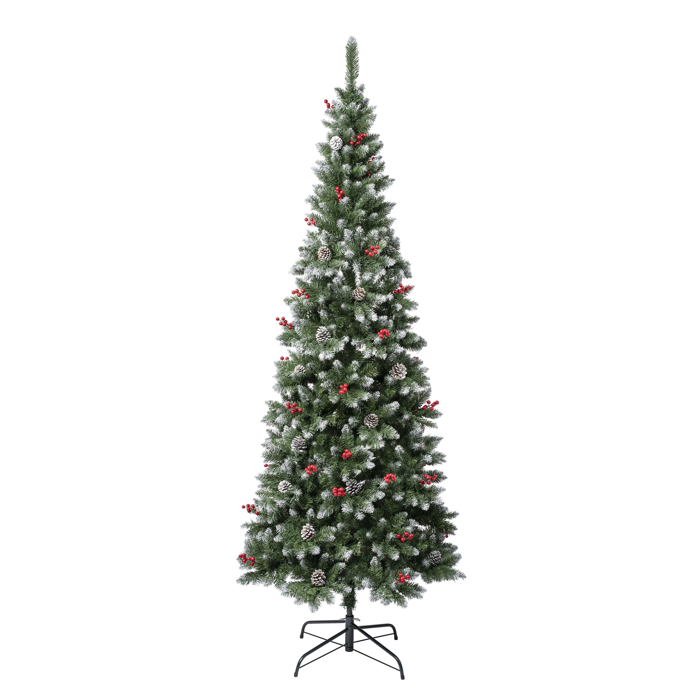 National Tree Company First Traditions 7.5' Unlit Slim Cullen Hinged Artificial Christmas Tree: Corner Display, Easy Setup