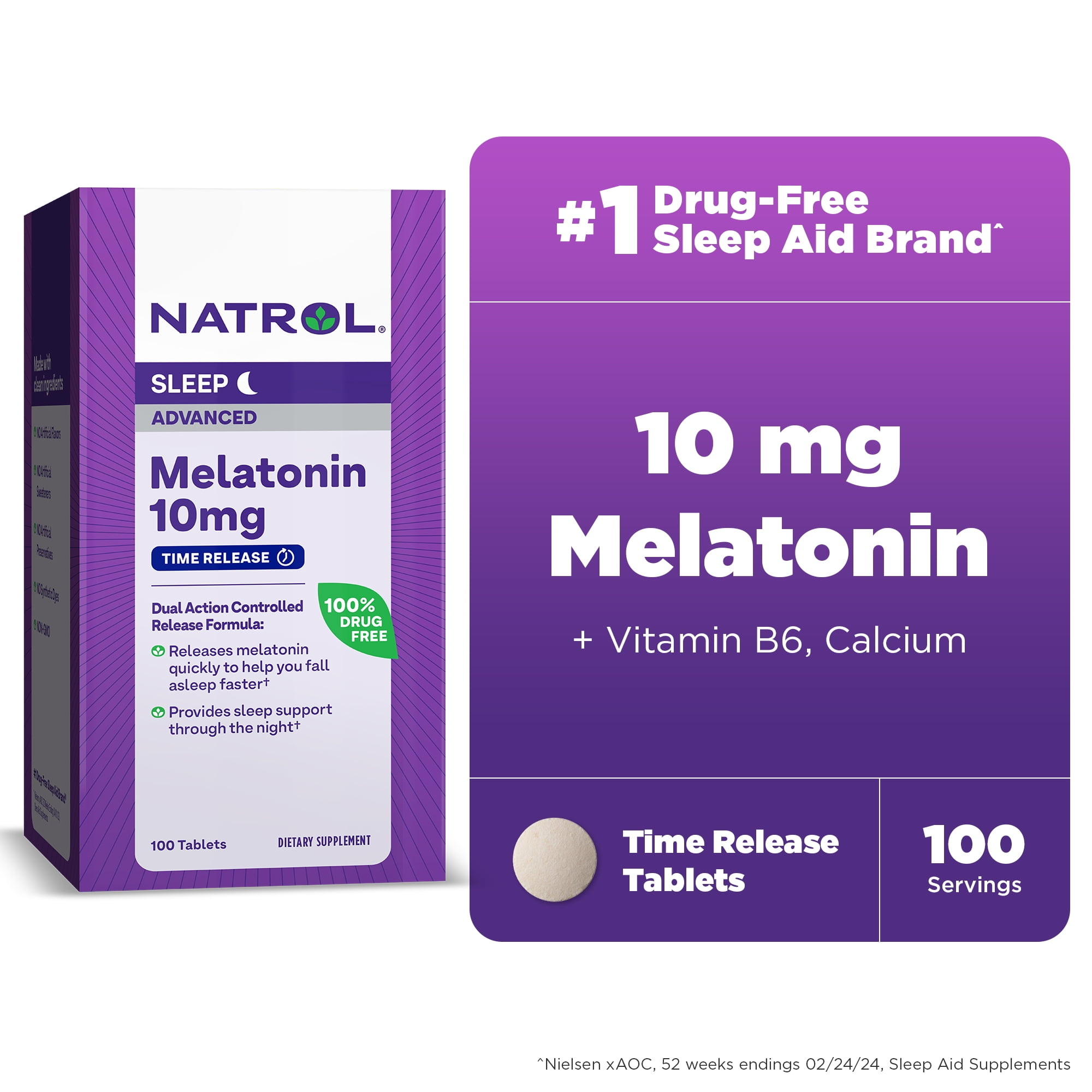 Natrol Advanced Melatonin, Sleep, 10 mg, 100 Tablets