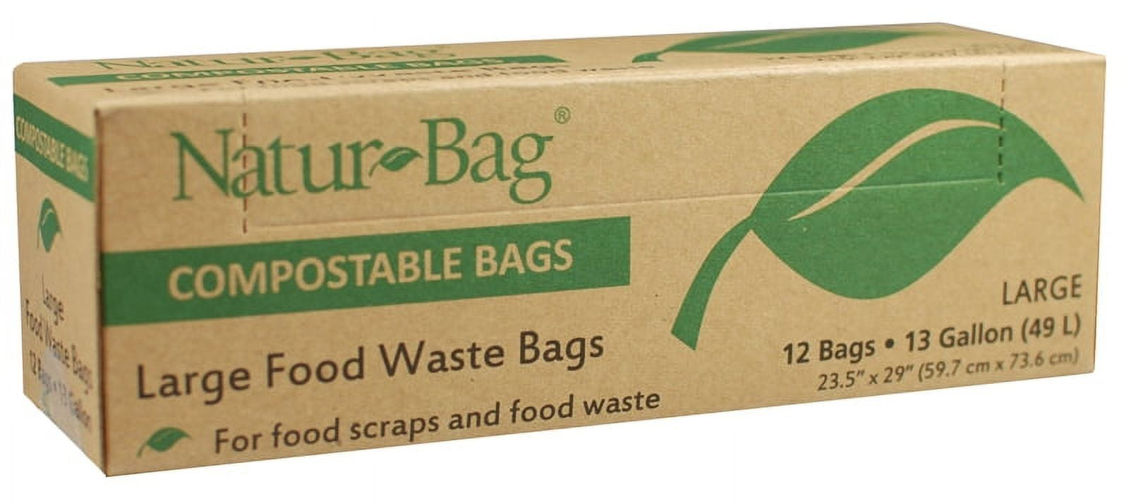 Natur-Bag NT1075-RTL-00007 Large Food Waste Compostable Bag, 13 Gallon
