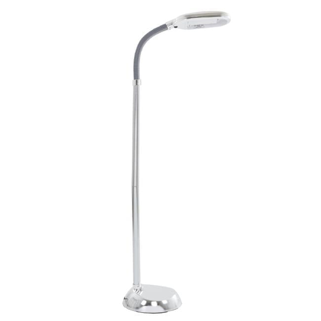 Natural Full Spectrum Sunlight Reading & Crafting Floor Lamp, Metallic Silver