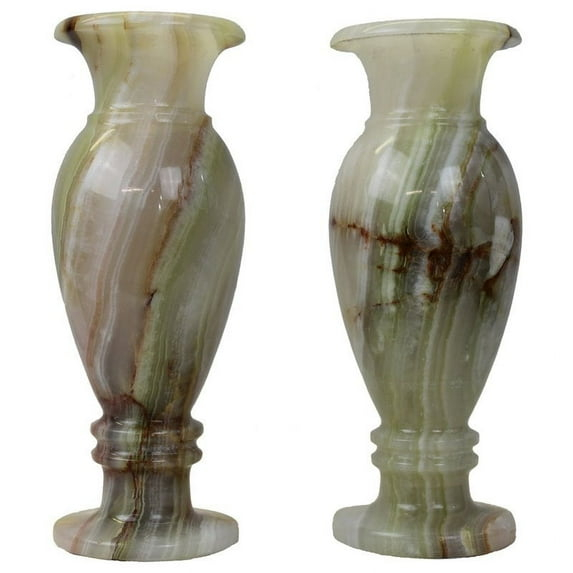 Natural Geo Decorative Onyx Multi-Color 8" Table Vase (Set of 2)