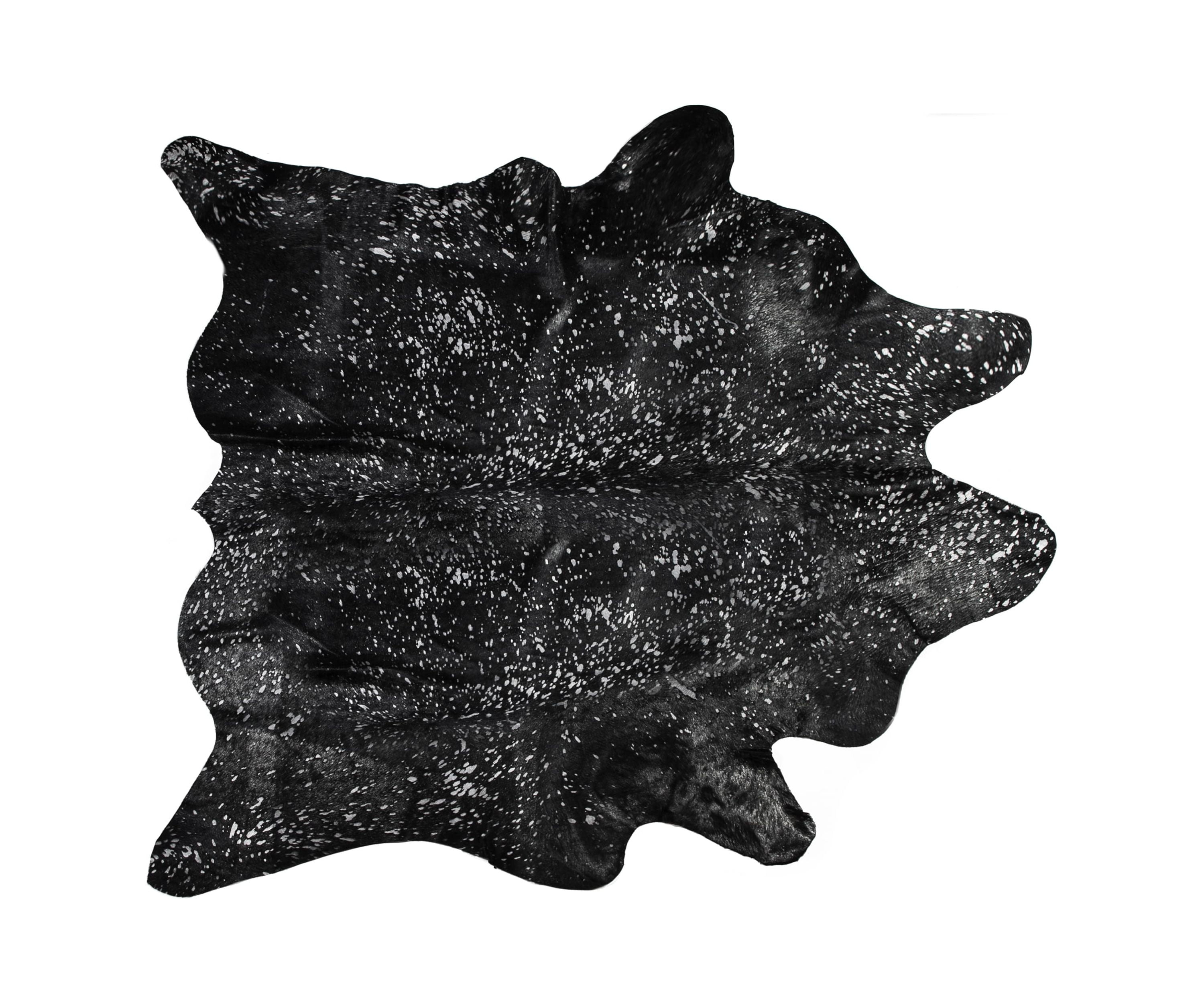 Scotland Cowhide Rug 6x7 Black Gold Natural Genuine Leather