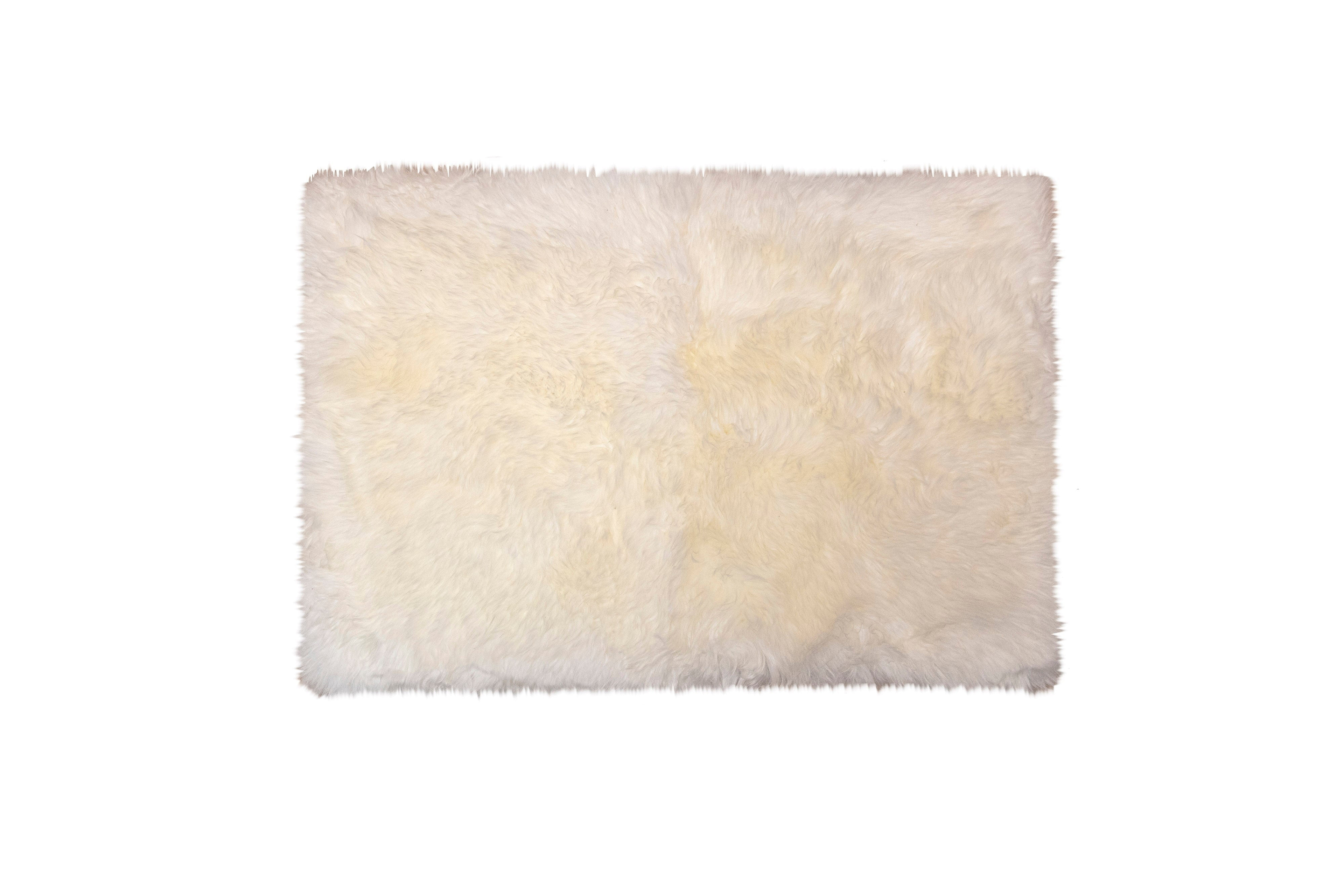 Natural New Zealand Sheepskin Single Rectangular Rug | Natural | 2'x3'