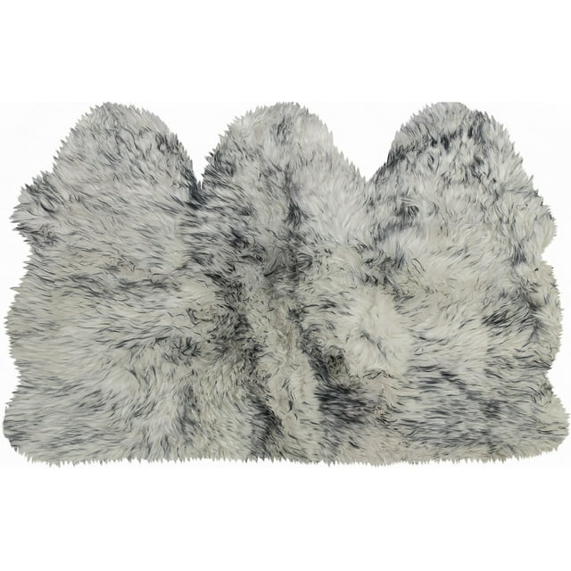 Natural New Zealand Sheepskin Trio Rug | Gradient grey | 3'x5'