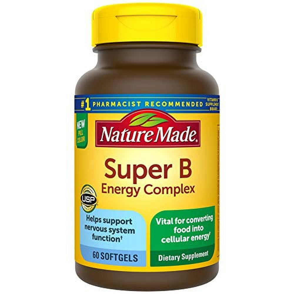 Nature Made Super B Energy Complex Softgels, Dietary Supplement, 60 Count