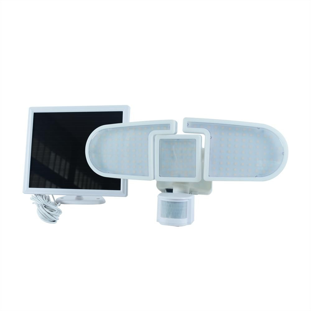 Nature Power 1 - Head LED Solar Powered Outdoor Security Flood Light with Motion Sensor and Timer (Set of 4)