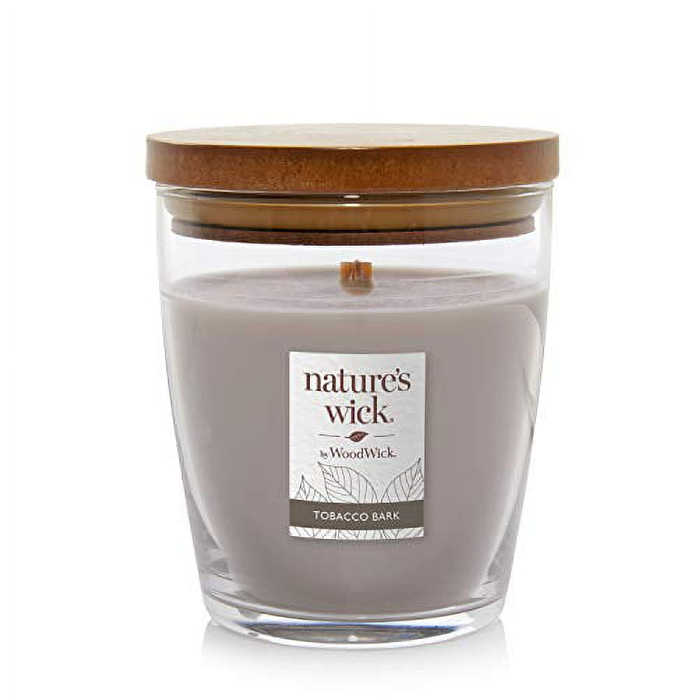 Nature's Wick Tobacco Bark Candle, Medium Jar