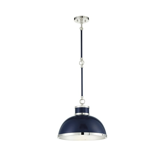 Savoy House Corning 1 - Light Pendant in  Navy/Polished Nickel