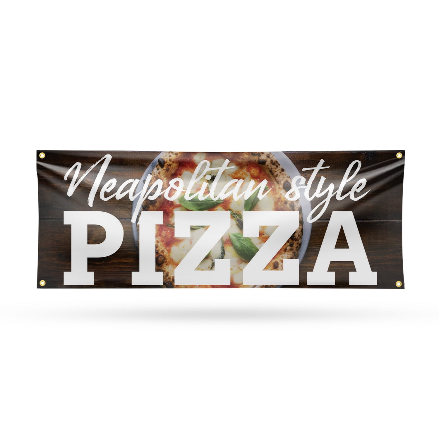 Neapolitan Pizza Banner Sign 18 Inch x 48 Inch | 13 oz Vinyl with Metal Grommets | Heavy-Duty Single-Sided Outdoor Durable Printed High-Quality Weatherproof | Made in the USA