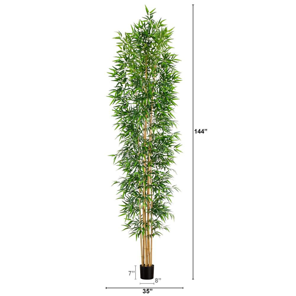 Nearly Natural 12ft. Artificial Bamboo Tree with Real Bamboo Trunks