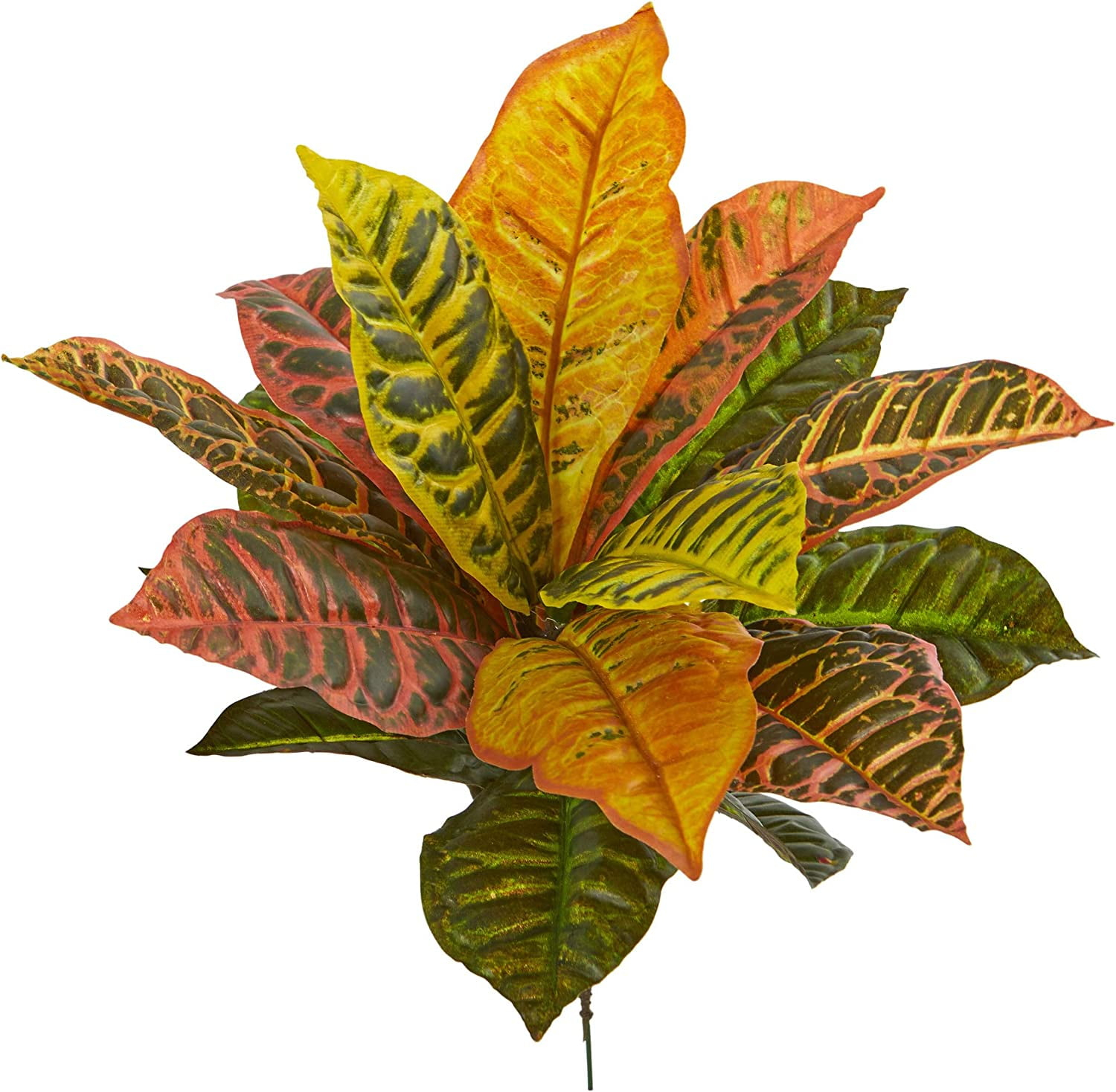 Primrue 17in. Garden Croton Artificial Plant (Real Touch) (Set of 6)