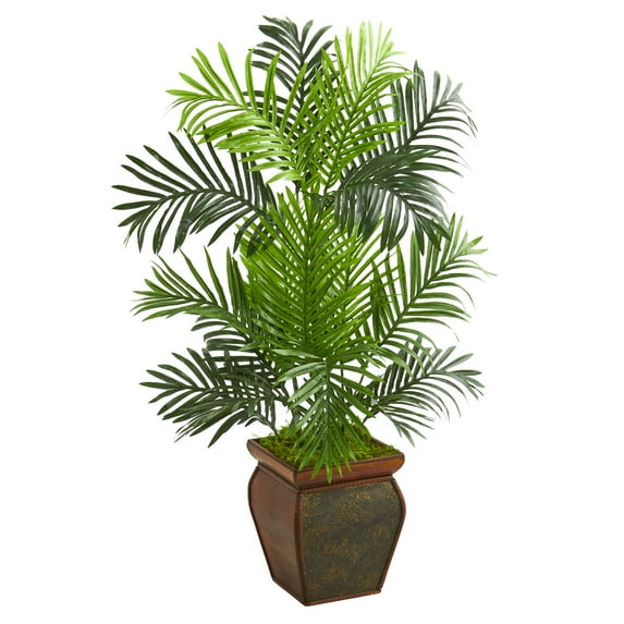 Nearly Natural 3-ft Paradise Palm Artificial Tree in Decorative Planter