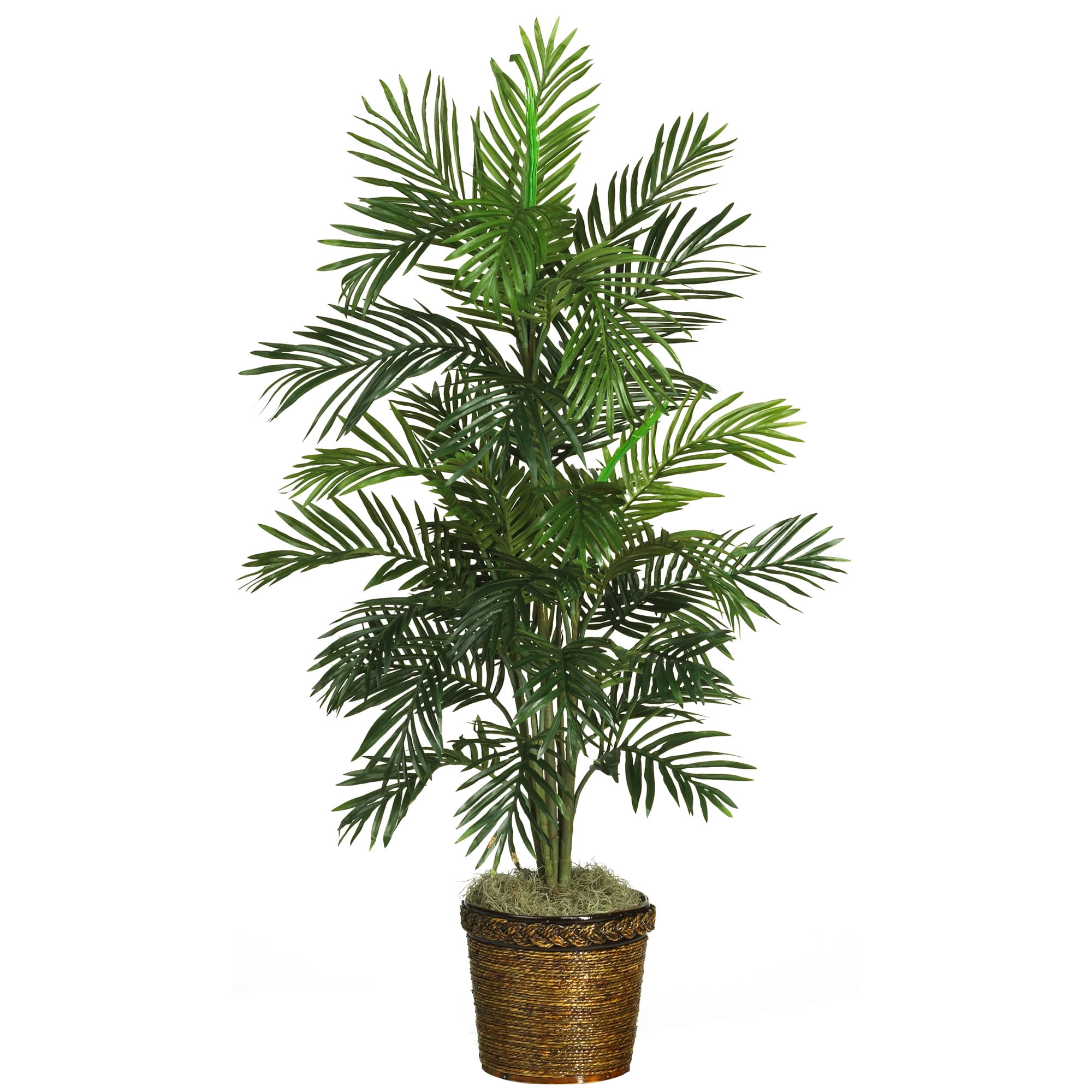 Nearly Natural 56-in Areca Palm Silk Tree with Basket