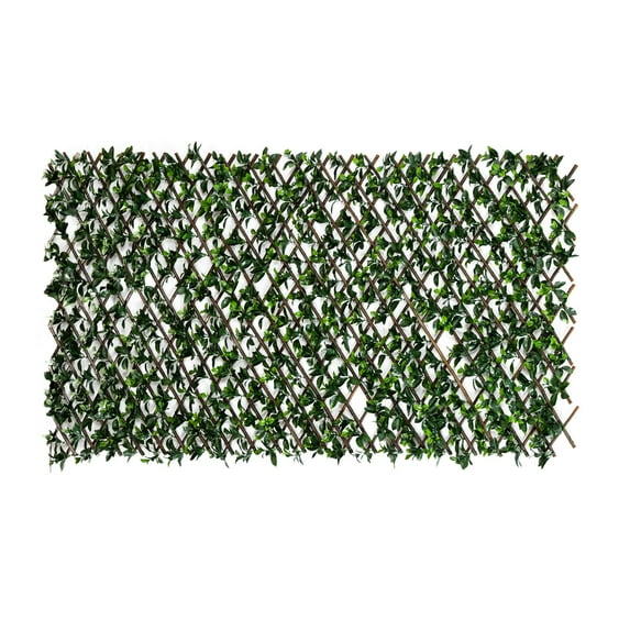 Nearly Natural 40in. x 80in. UV Resistant Artificial Gardenia Expandable Privacy Fence Screen (Indoor/Outdoor)