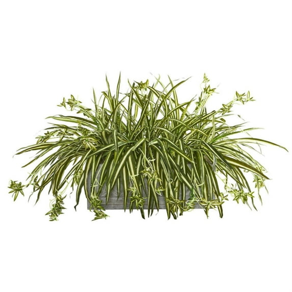 Nearly Natural 8062 Spider Plant Artificial Plant in Stone Planter