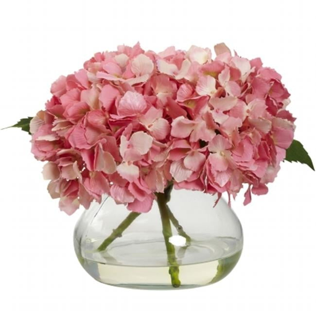 Nearly Natural Blooming Hydrangea with Vase Arrangement