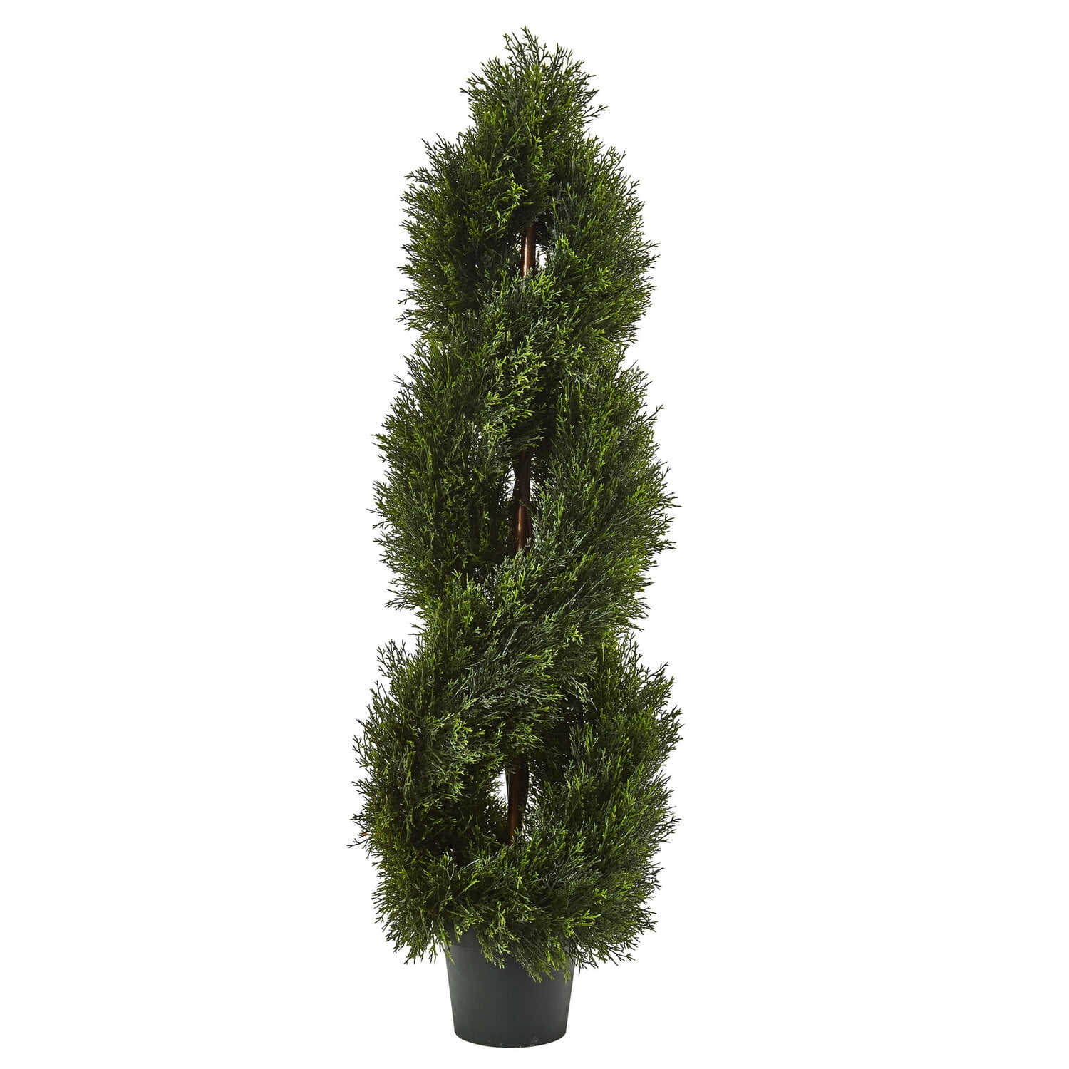 Nearly Natural Double Pond Cypress Spiral Topiary UV Resistant With 1036 Leaves