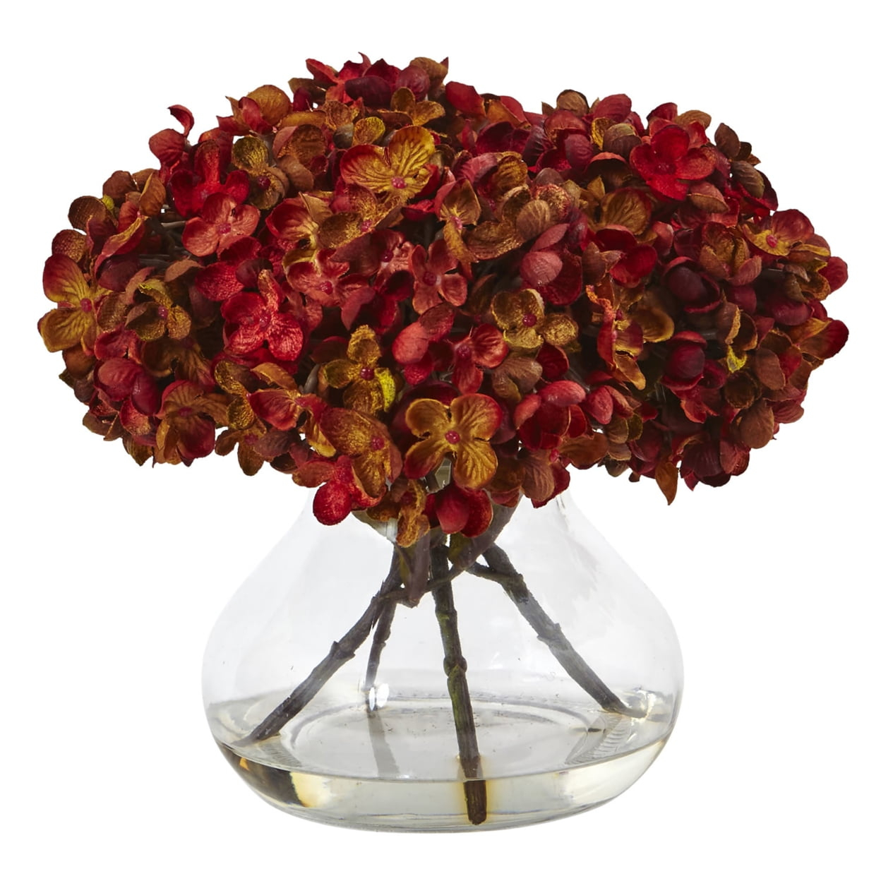 Nearly Natural Floral Decor Hydrangea with Vase Flower Arrangement