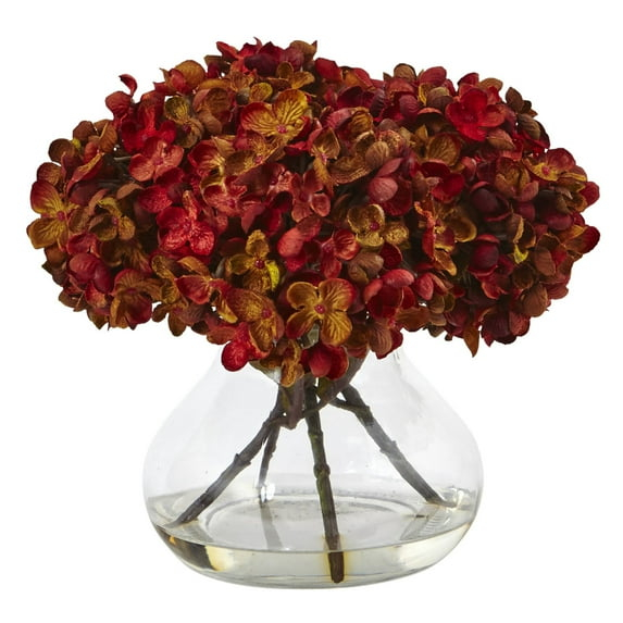 Nearly Natural Floral Decor Hydrangea with Vase Flower Arrangement