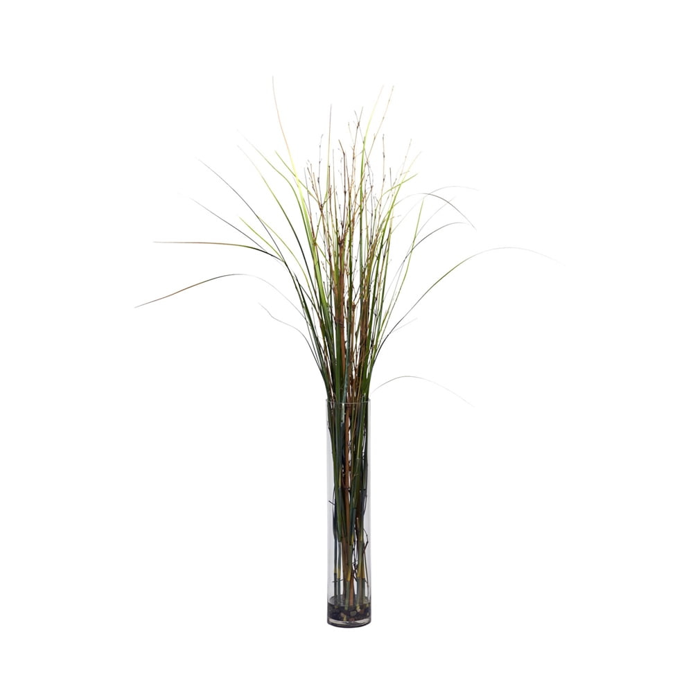 Nearly Natural Grass & Bamboo with Cylinder Silk Plant