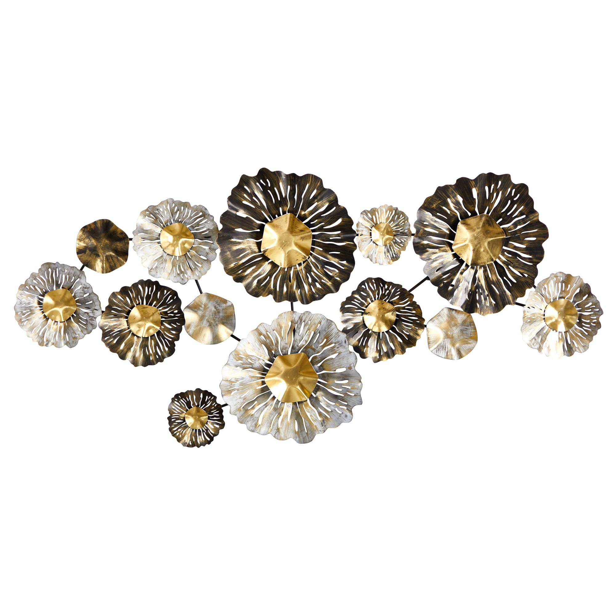 Nearly Natural Modern,Mid-Century,Contemporary Layered Floral Everyday Decorative Metal Art