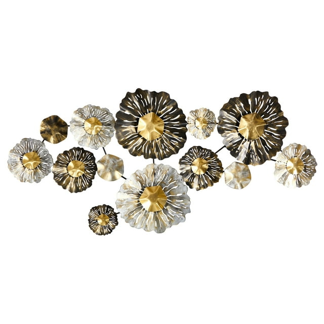 Nearly Natural Modern,Mid-Century,Contemporary Layered Floral Everyday Decorative Metal Art