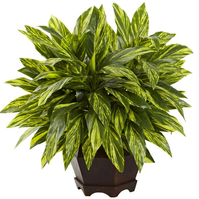 Nearly Natural Tradescantia Artificial Plant with Black Hexagon Planter