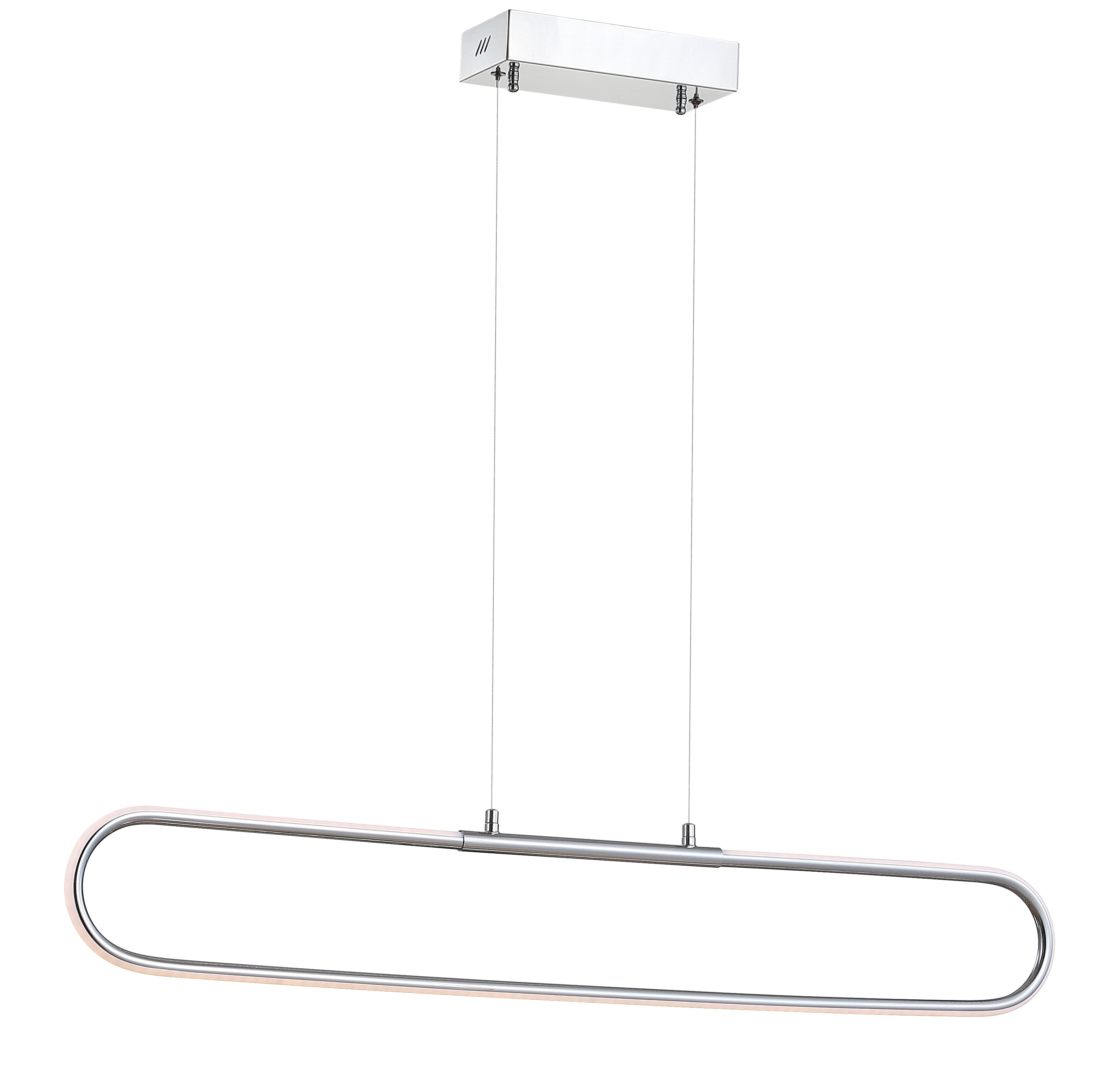 Ned 39" Dimmable Adjustable Integrated LED Metal Linear Pendant, Chrome