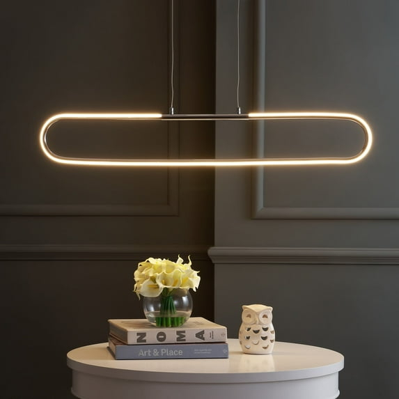 Ned Colgante Lineal de Metal LED Integrado Ajustable Regulable de 39", Cromado