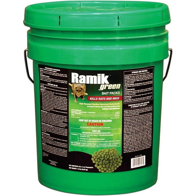 Ramik Green Pellet Bait Pack Rat And Mouse Poison (60-Pack) 116305