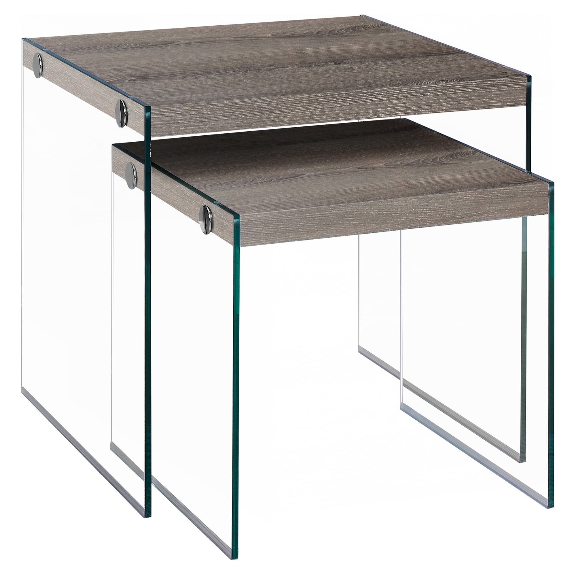 Monarch Specialties Nesting Table, Set Of 2, Side, End, Accent, Living Room, Bedroom, Brown Laminate